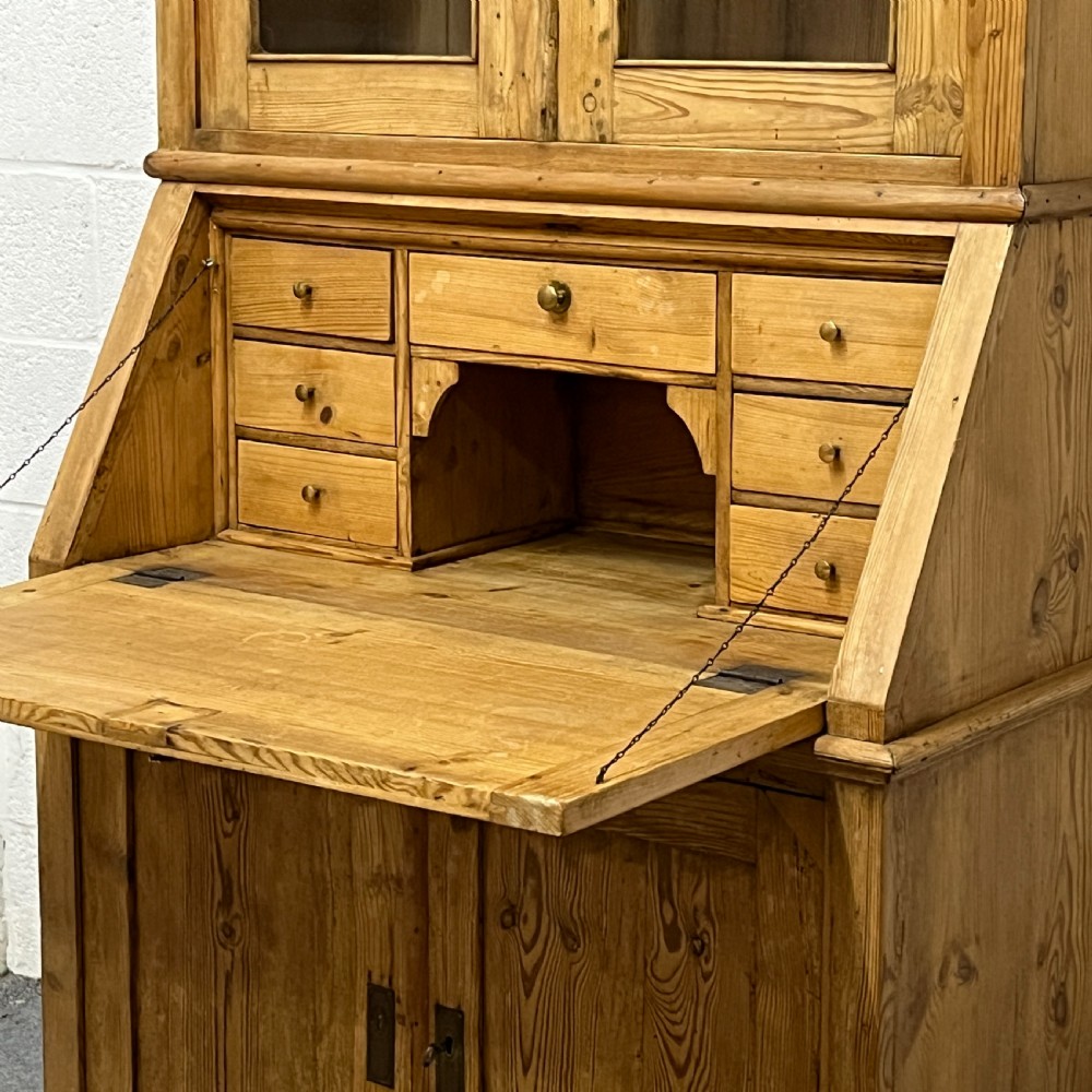 Large Antique Pine Secretaire with Internal Drawers View V