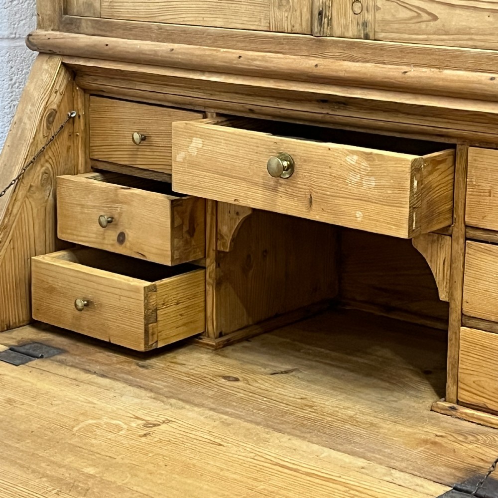 Large Antique Pine Secretaire with Internal Drawers View X
