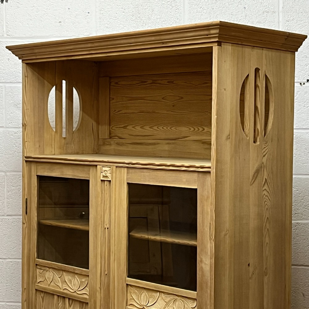 Large 1930's East German Partly Glazed Pine Display Cabinet  View IV