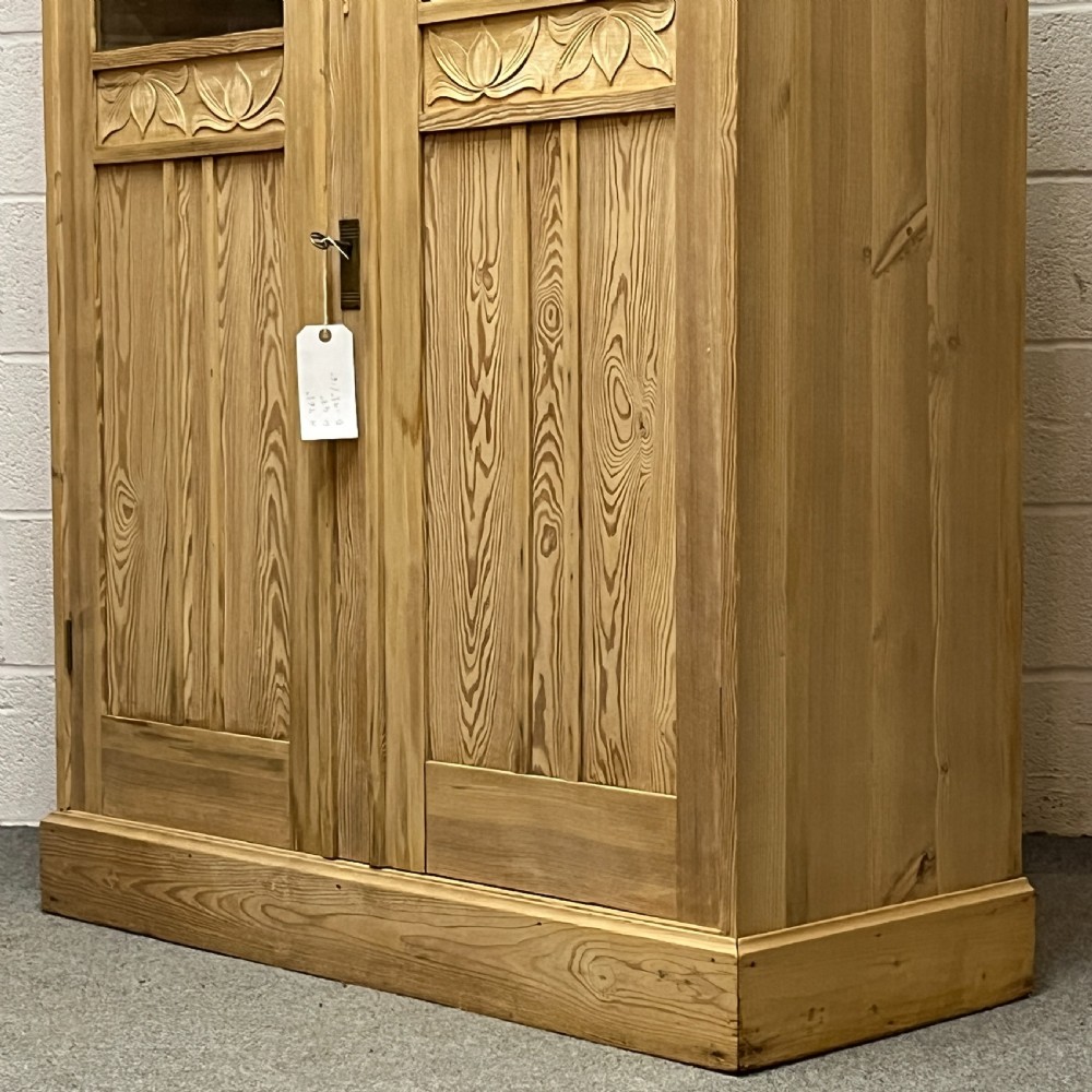 Large 1930's East German Partly Glazed Pine Display Cabinet  View VI