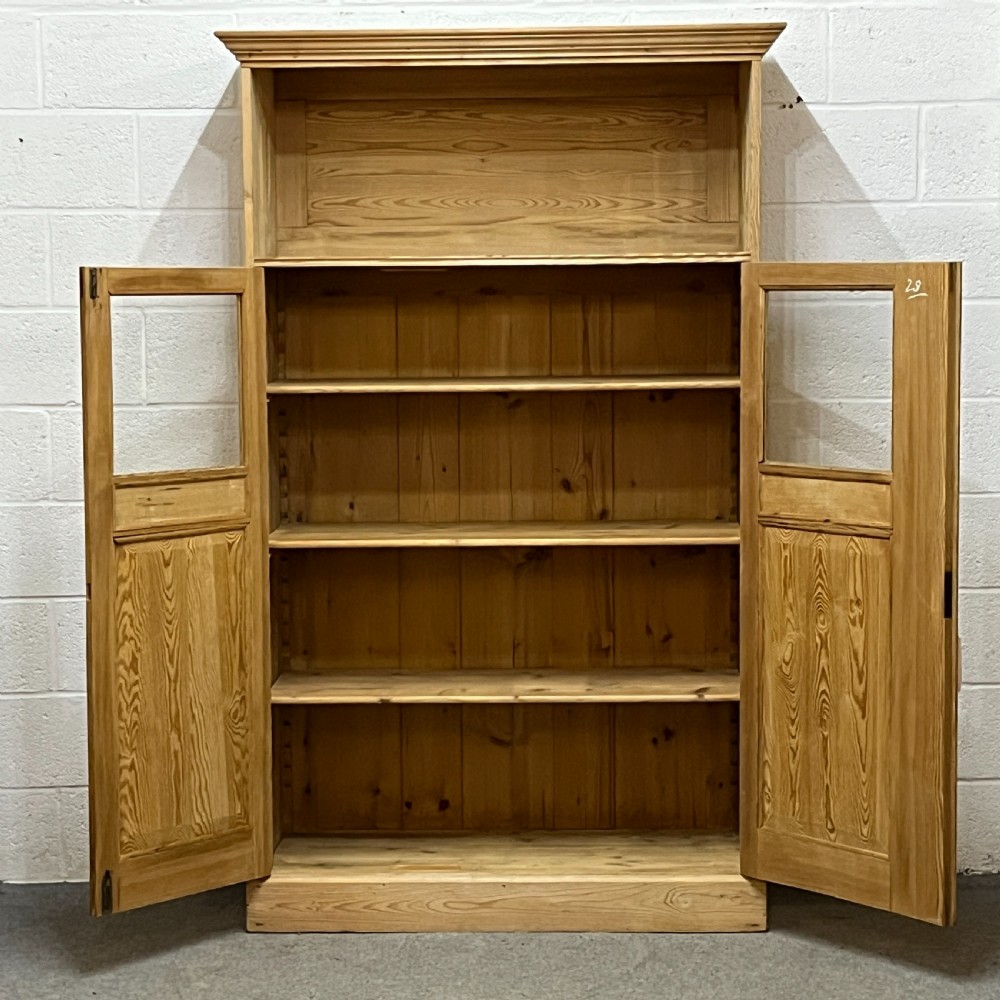 Large 1930's East German Partly Glazed Pine Display Cabinet  View VII