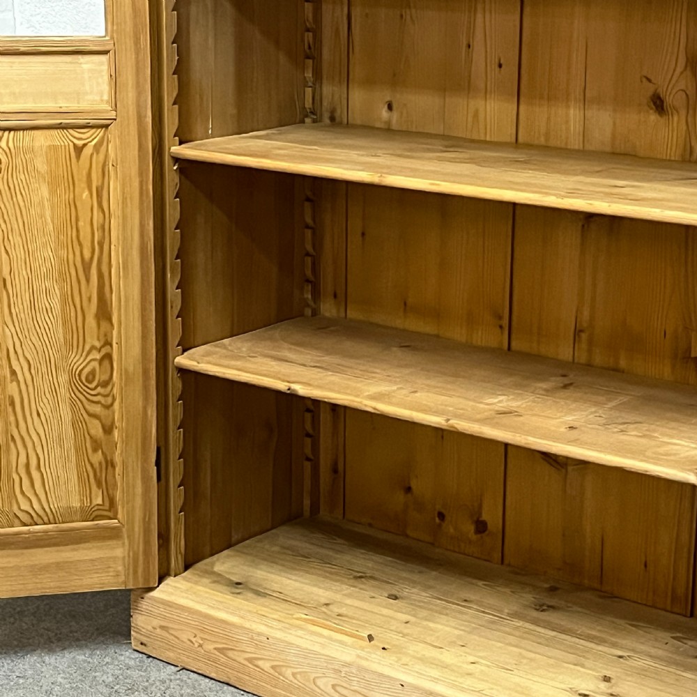 Large 1930's East German Partly Glazed Pine Display Cabinet  View VIII