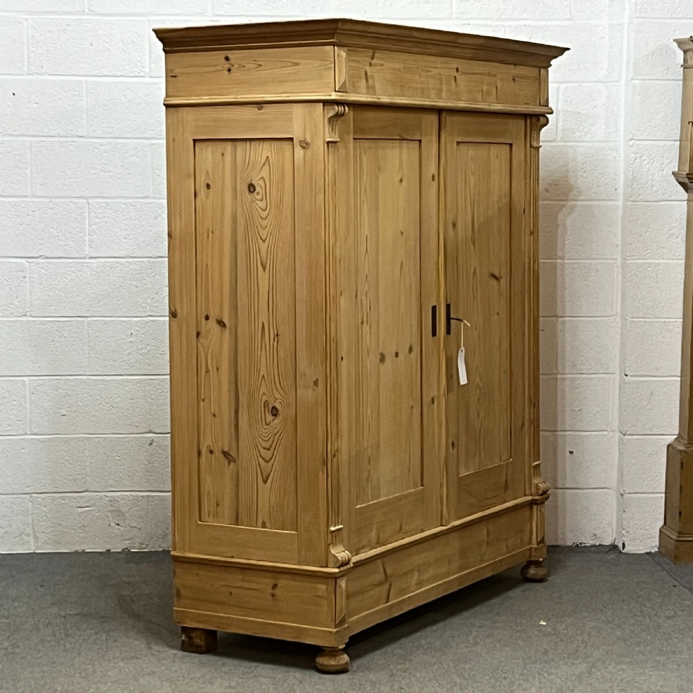 Very Large Antique Pine Double Wardrobe (Dismantles) View III