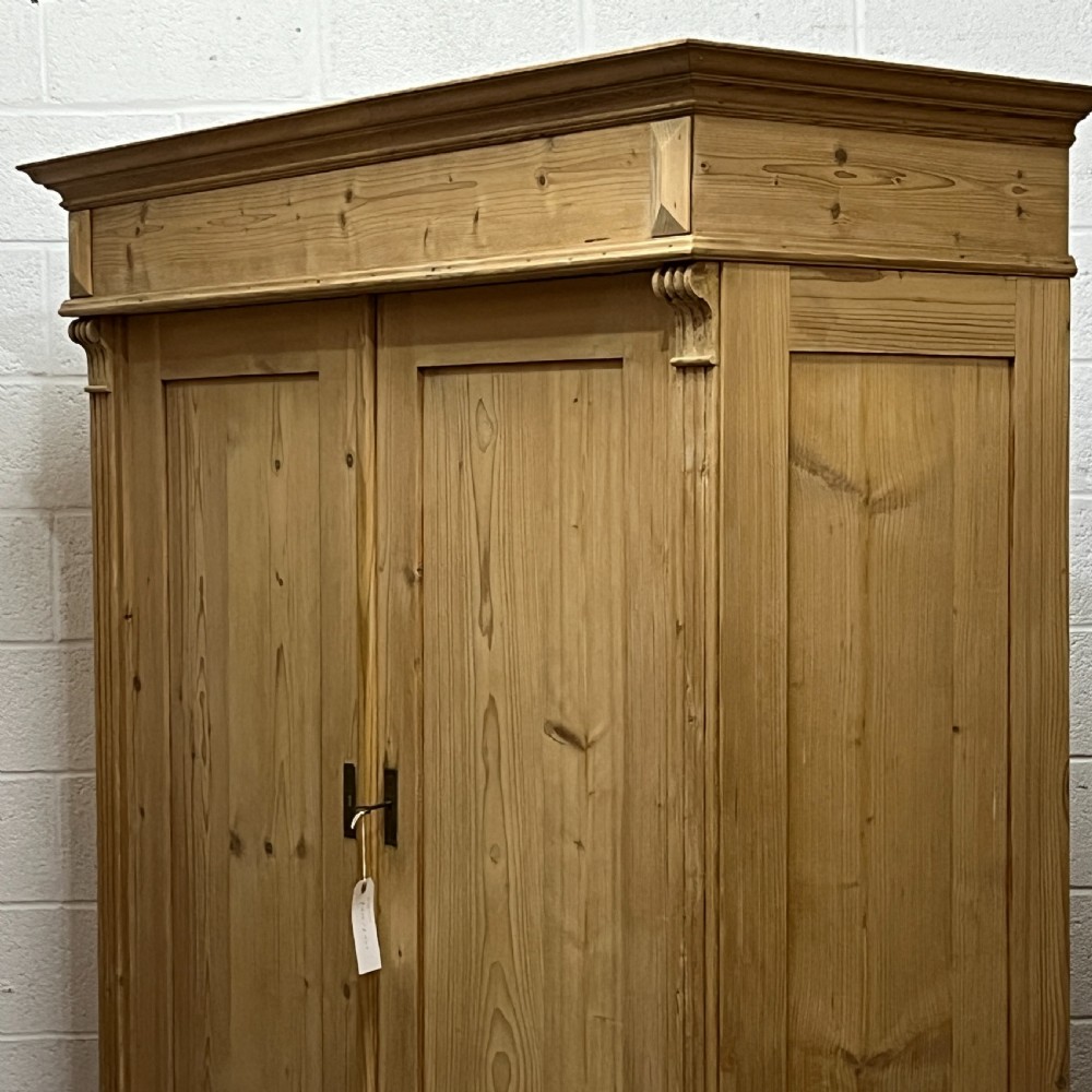 Very Large Antique Pine Double Wardrobe (Dismantles) View IV