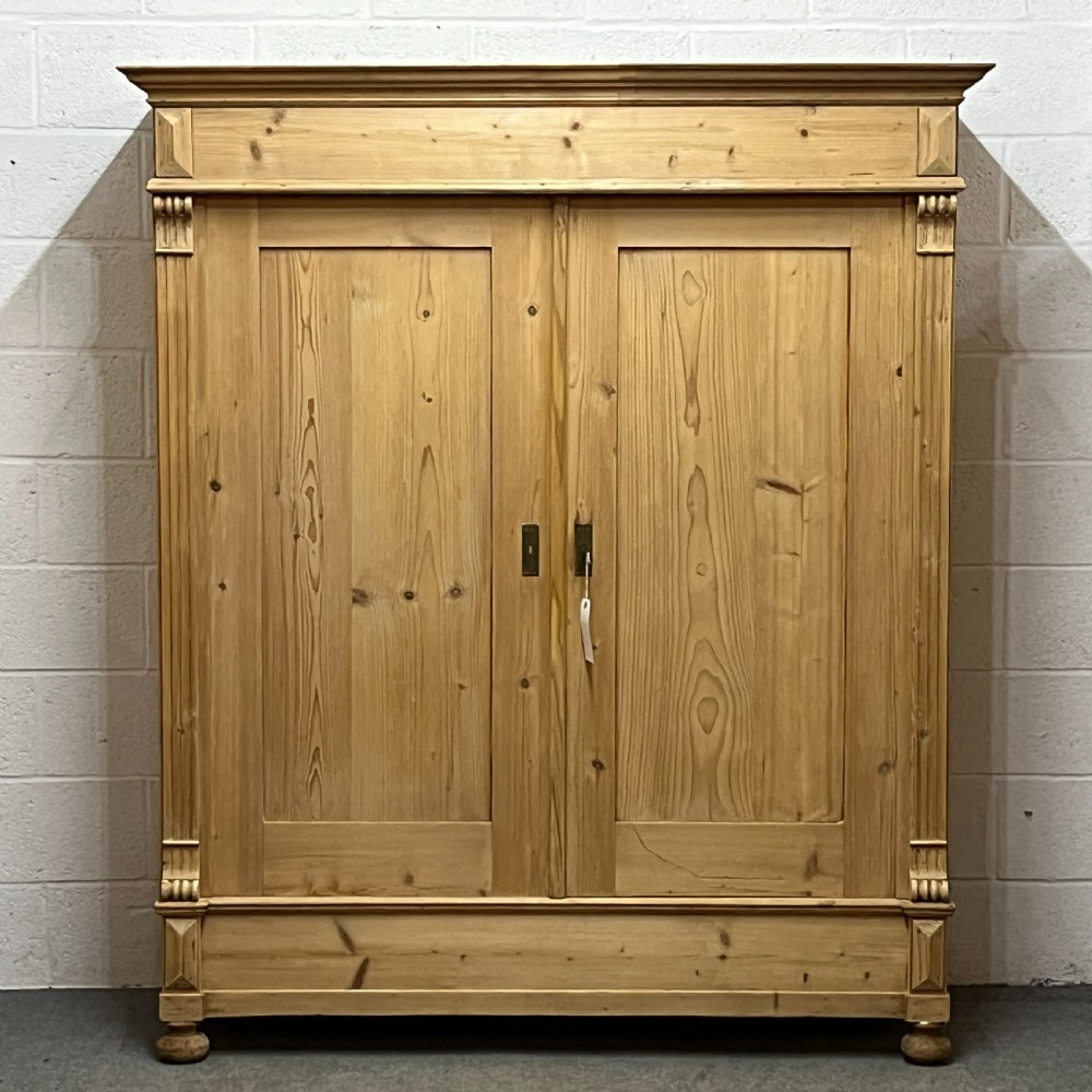 Very Large Antique Pine Double Wardrobe (Dismantles) View VI