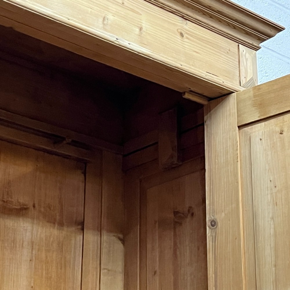Very Large Antique Pine Double Wardrobe (Dismantles) View IX
