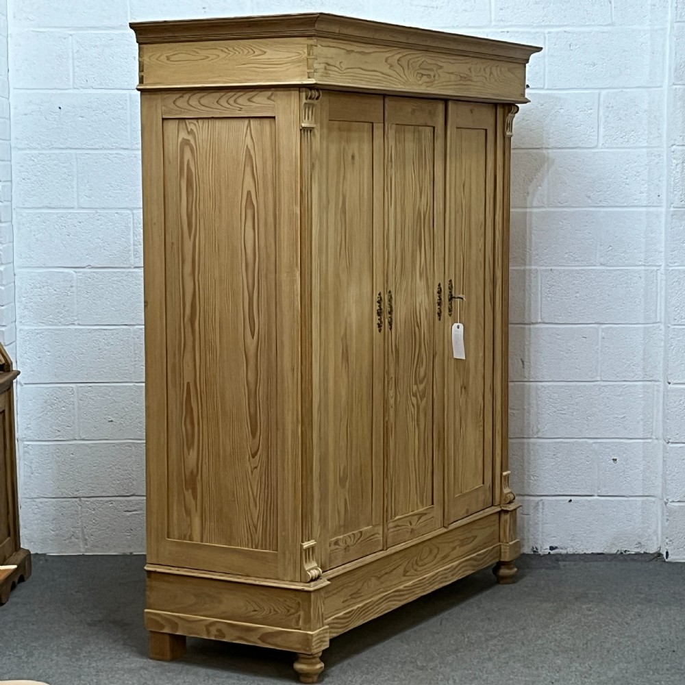 Large Antique Pine 2 Door Wardrobe (Dismantles) View III