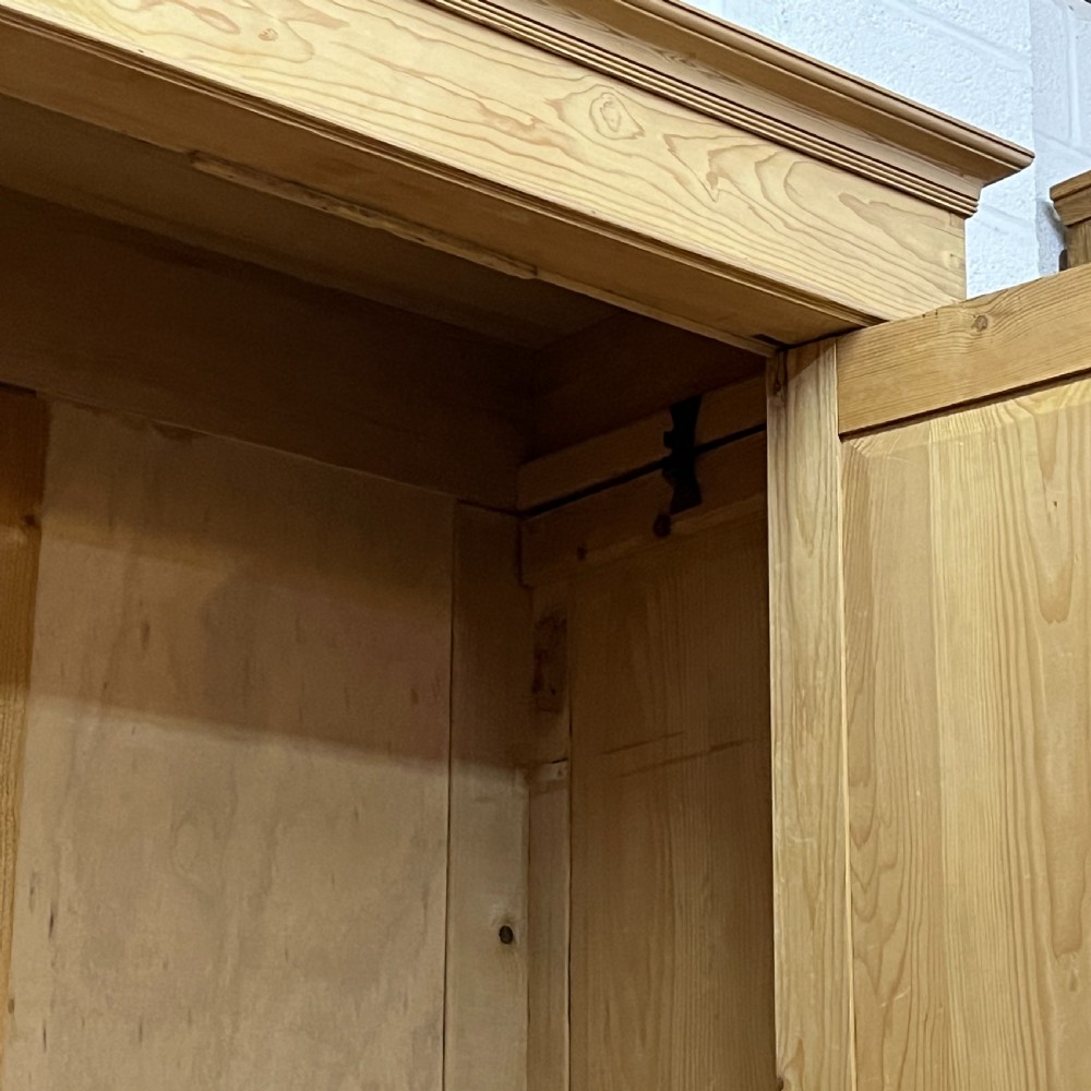 Large Antique Pine 2 Door Wardrobe (Dismantles) View X