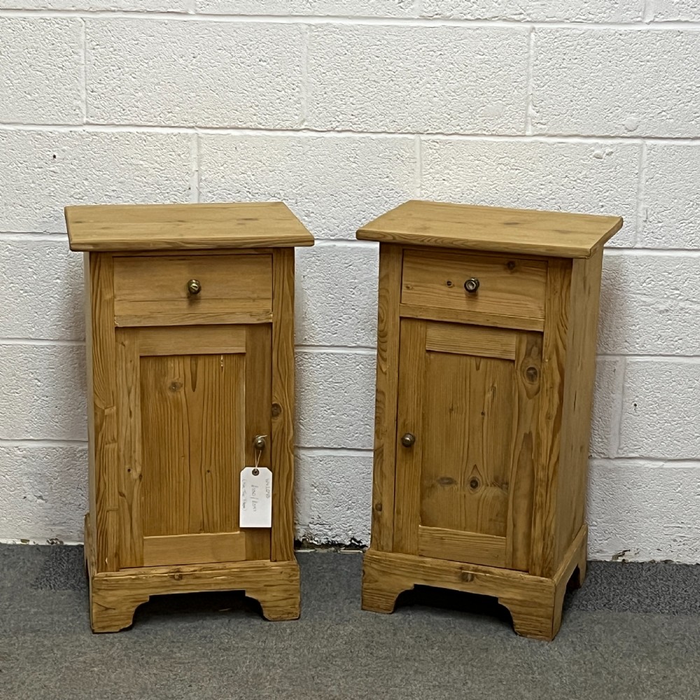 Pair Of Antique Pine Bedside Cupboards