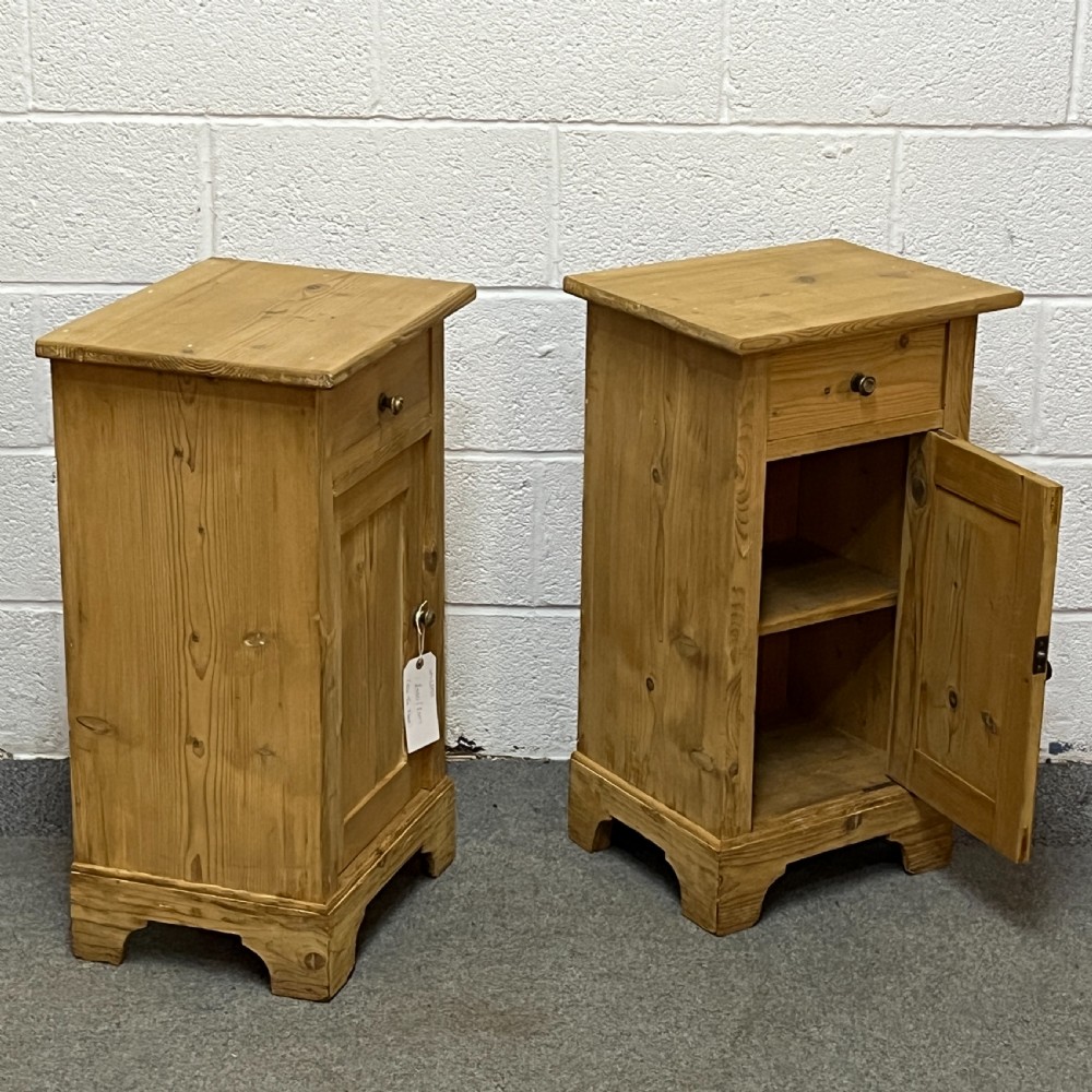 Pair Of Antique Pine Bedside Cupboards View IV
