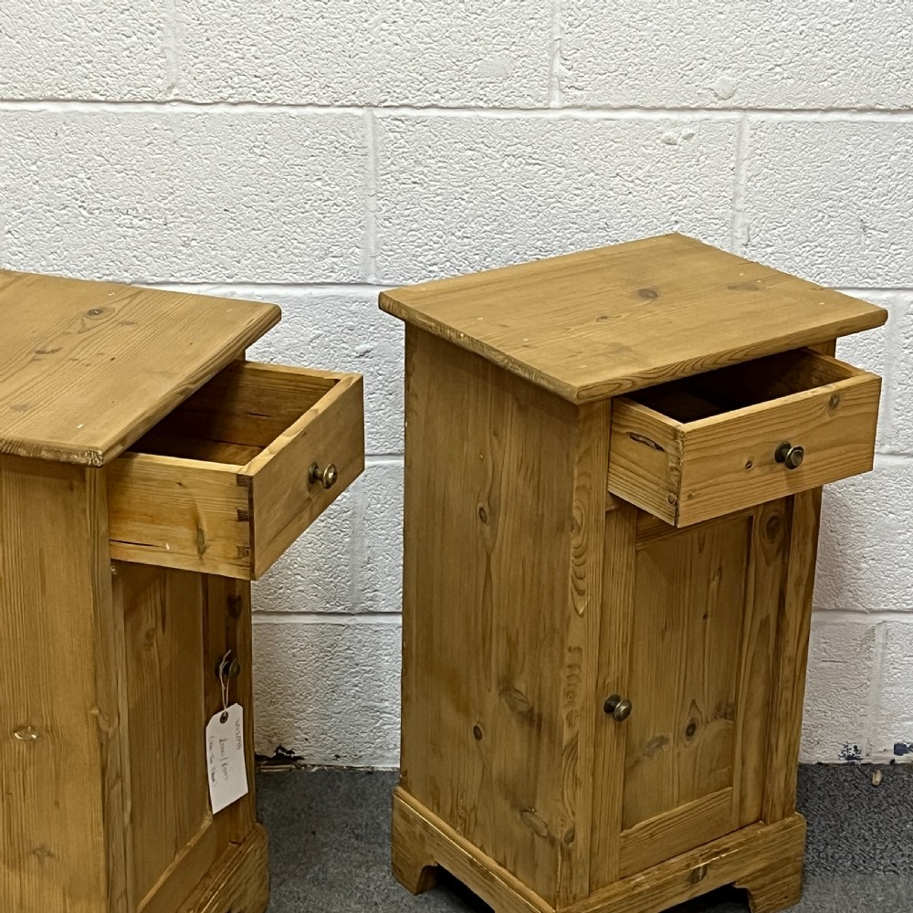 Pair Of Antique Pine Bedside Cupboards View V