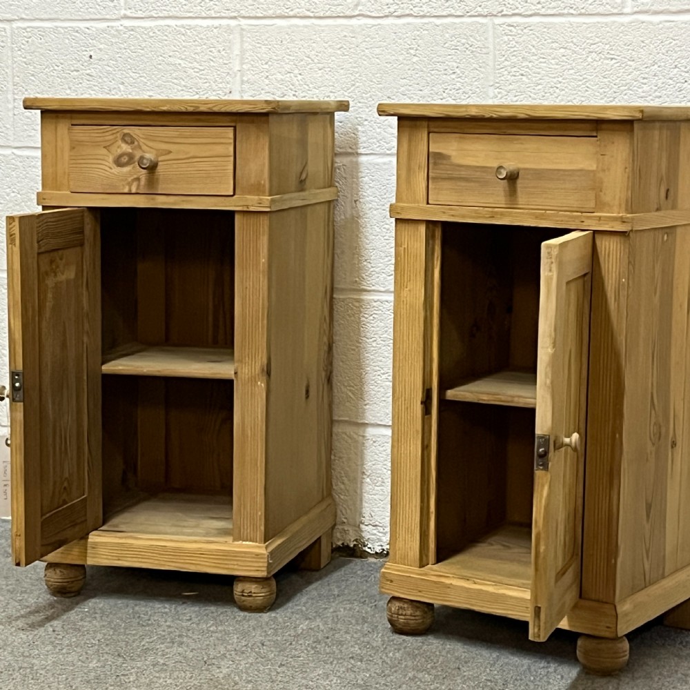 Pair Of Antique Pine Bedside Cupboards View V