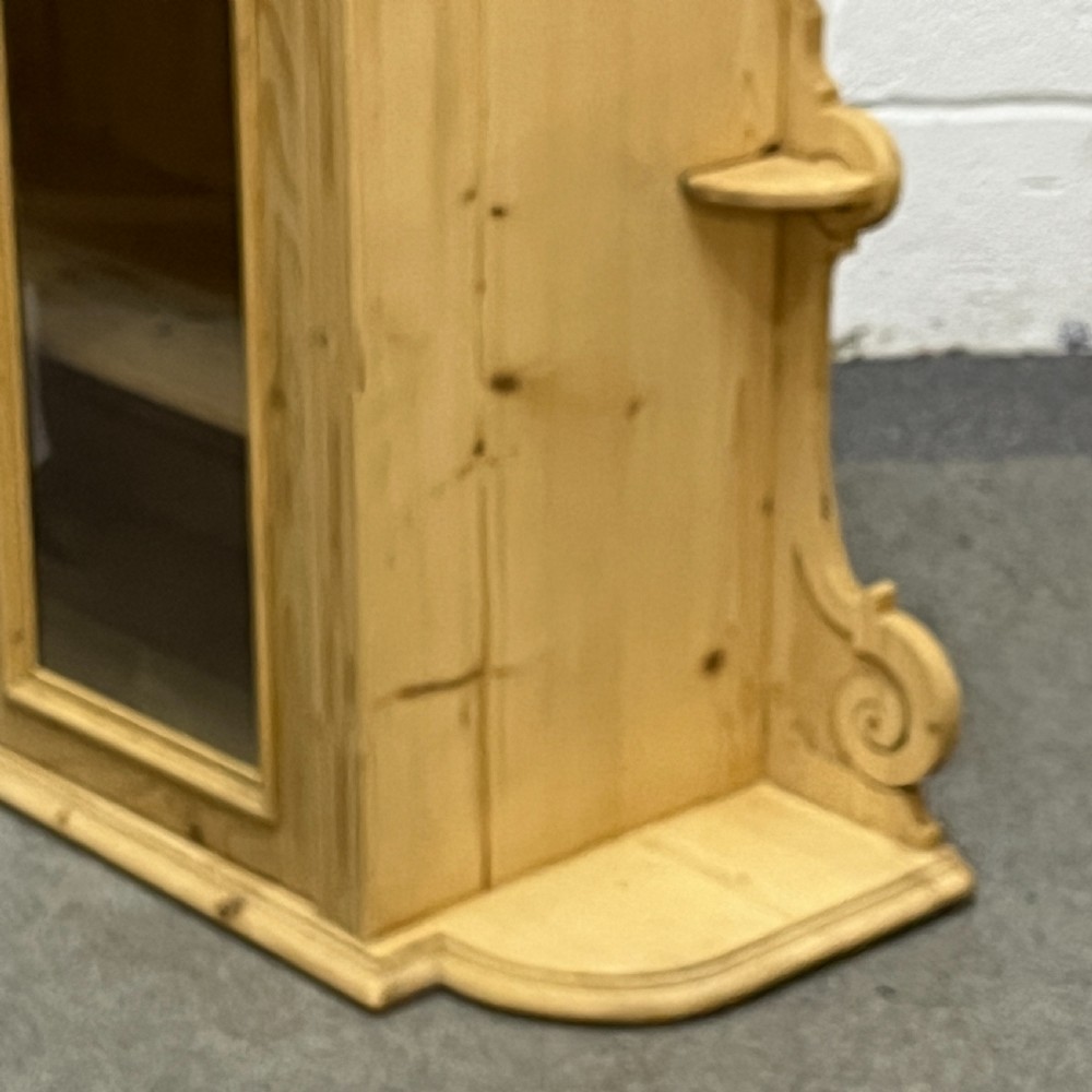 Large Antique Pine Glazed Wall Hanging Cabinet View VIII