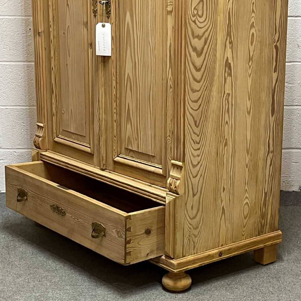 Small Antique Pine (Children's) Wardrobe With Bottom Drawer  View VI