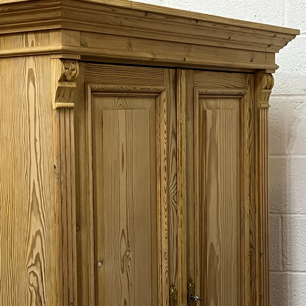 Small Antique Pine (Children's) Wardrobe With Bottom Drawer  View VII