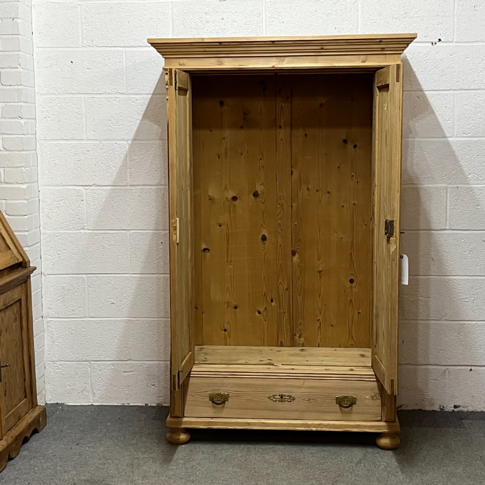 Small Antique Pine (Children's) Wardrobe With Bottom Drawer  View VIII