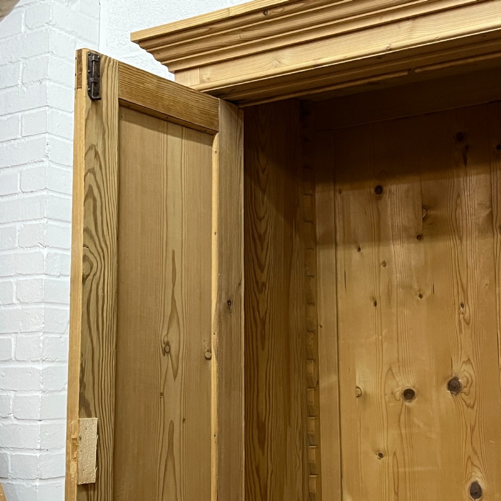 Small Antique Pine (Children's) Wardrobe With Bottom Drawer  View X