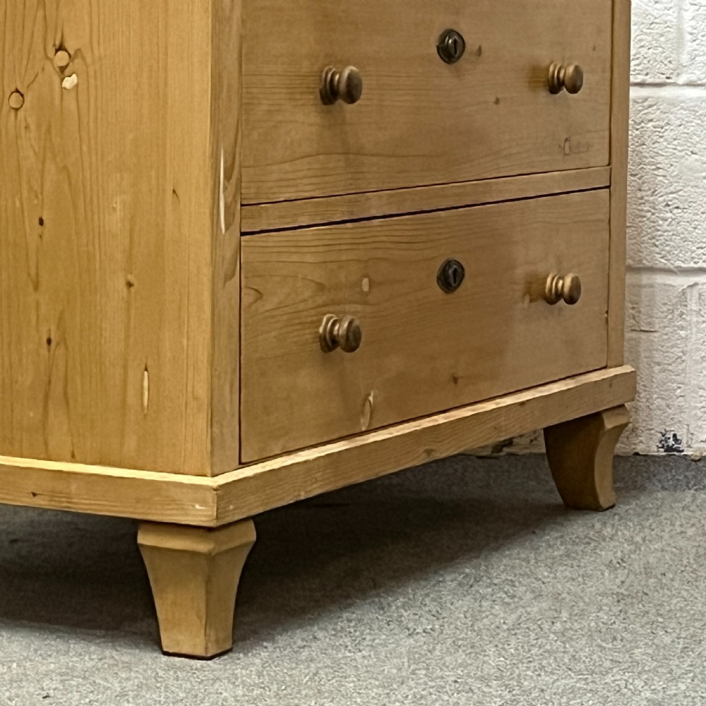 Small Marble Top Edwardian Pine Chest Of Drawers View IV