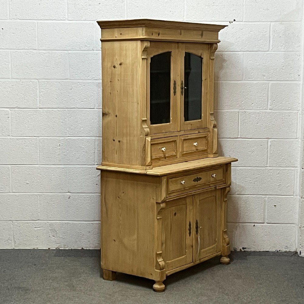 Small Very Pretty Partly Glazed Antique Pine Dresser View III