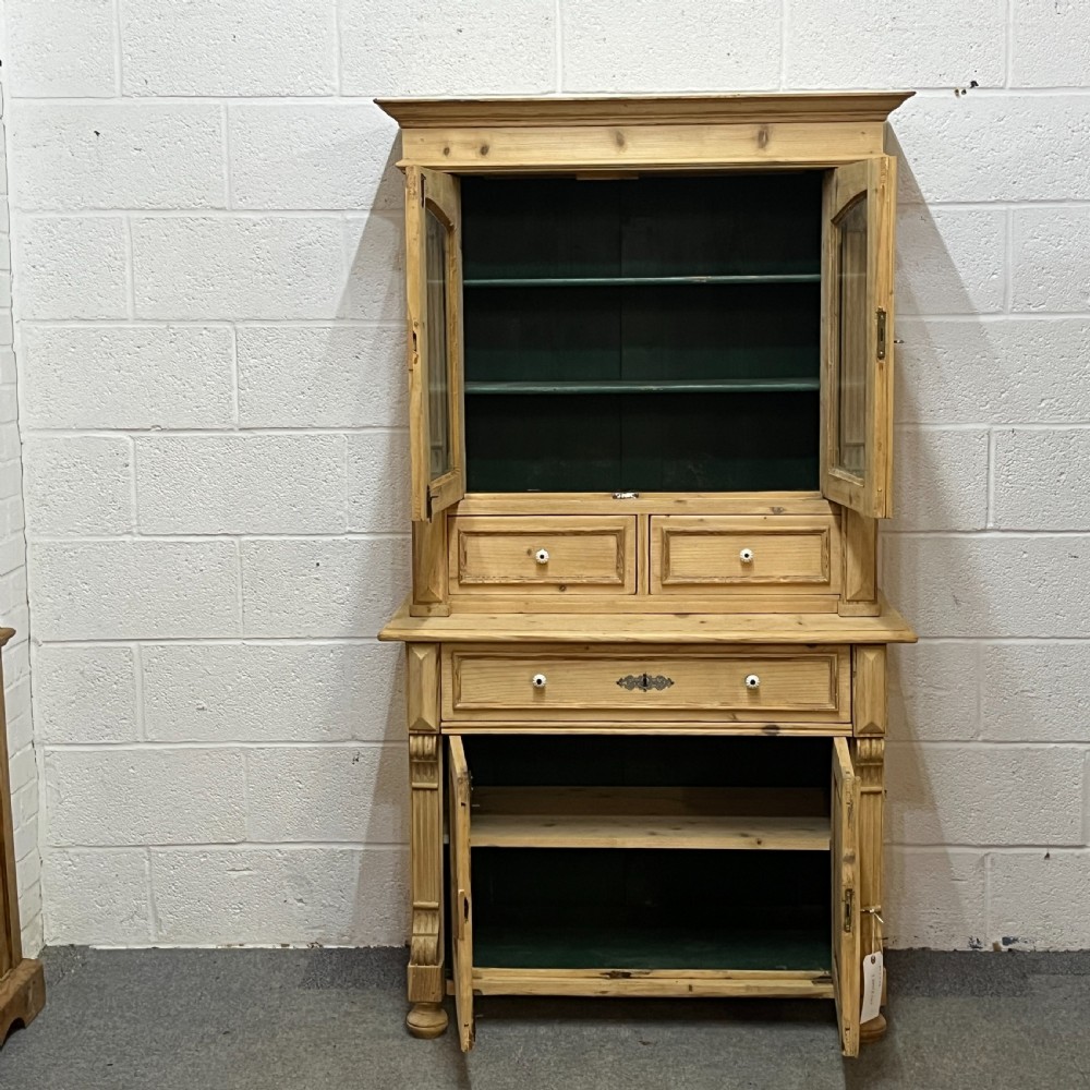 Small Very Pretty Partly Glazed Antique Pine Dresser View IX
