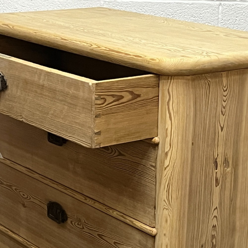 Large Sturdy Eastern European Antique Pine Chest Of 4 Drawers View IV