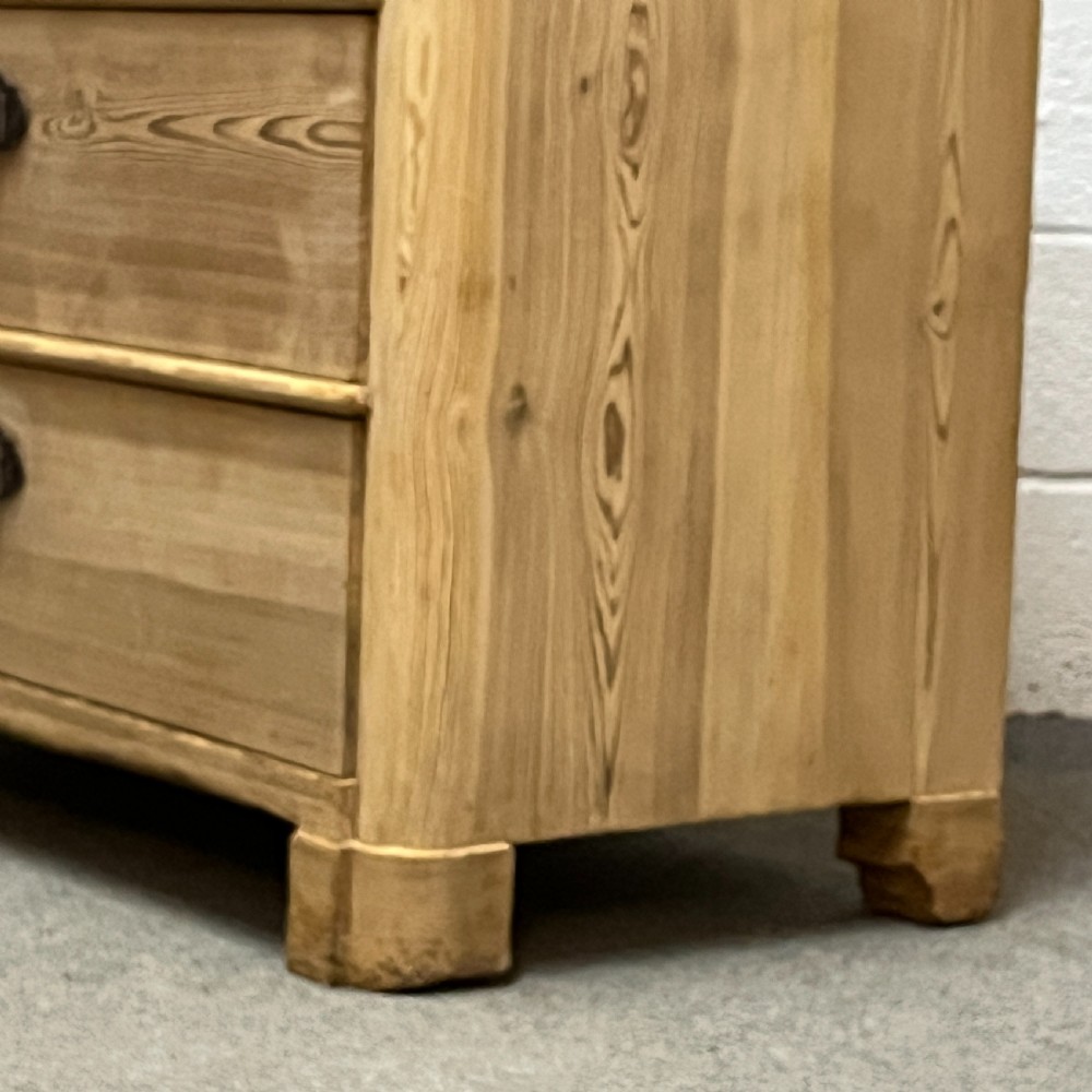 Large Sturdy Eastern European Antique Pine Chest Of 4 Drawers View V
