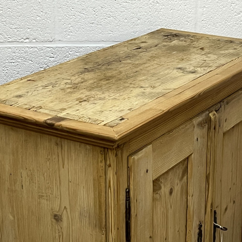 Tall Old Pine Cupboard 2 Doors above 4 Drawers View VI