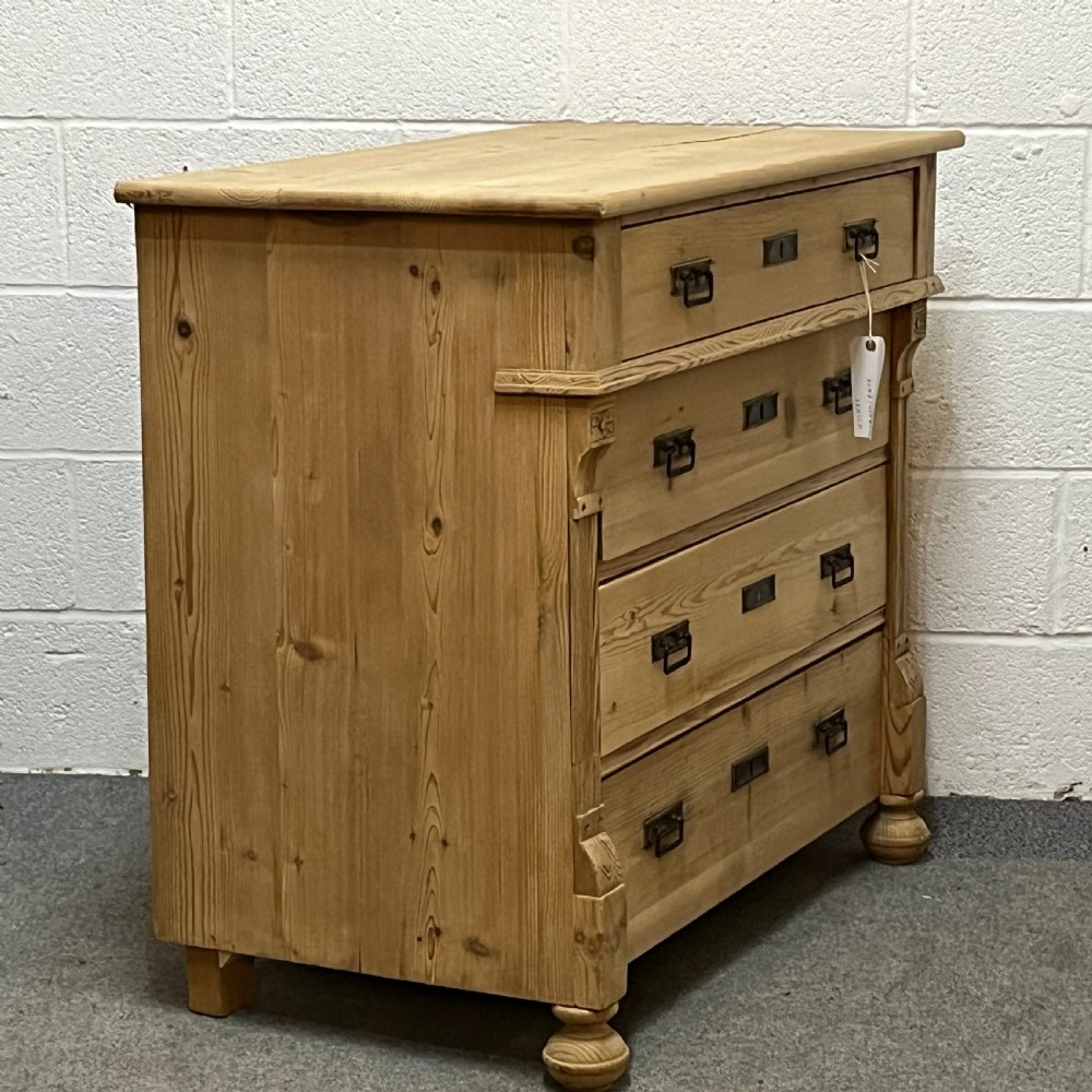Large East German Pine Chest Of 4 Drawers View III