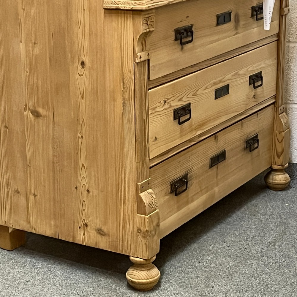 Large East German Pine Chest Of 4 Drawers View V