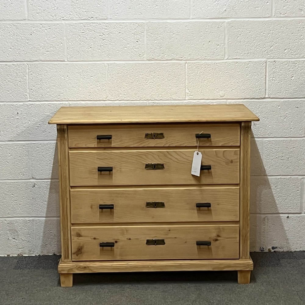 Large 1920's East German Pine Chest Of Drawers