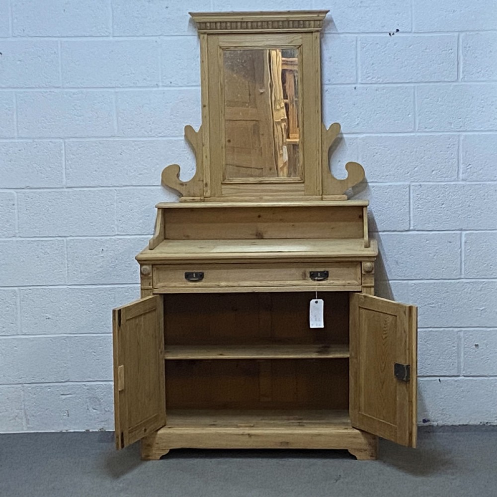 Antique Pine Dressing Chest With Mirror View VI