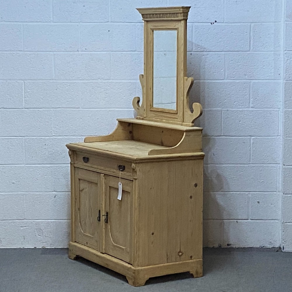 Antique Pine Dressing Chest With Mirror View VII