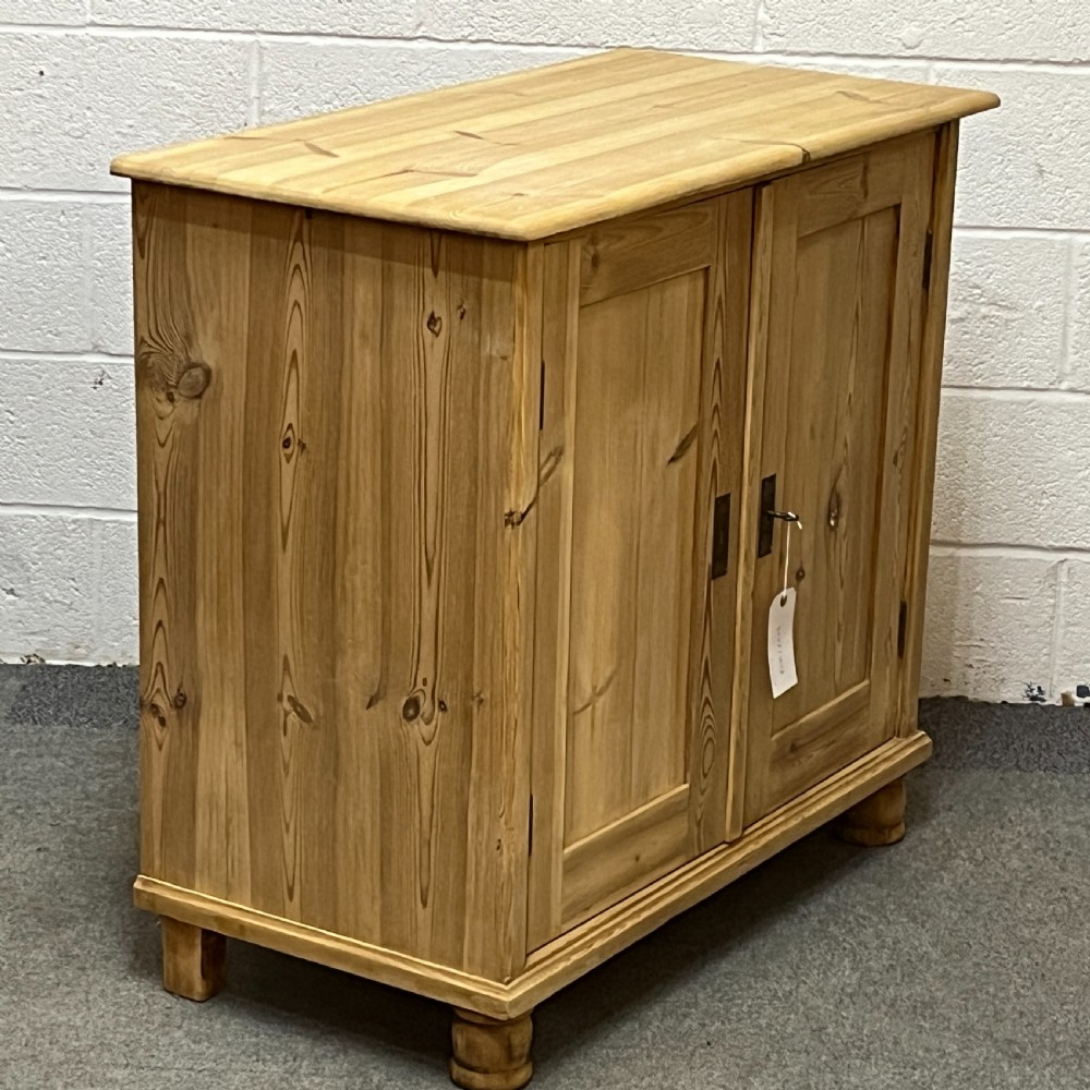 Small Antique Pine Cupboard With 2 Internal Drawers View II