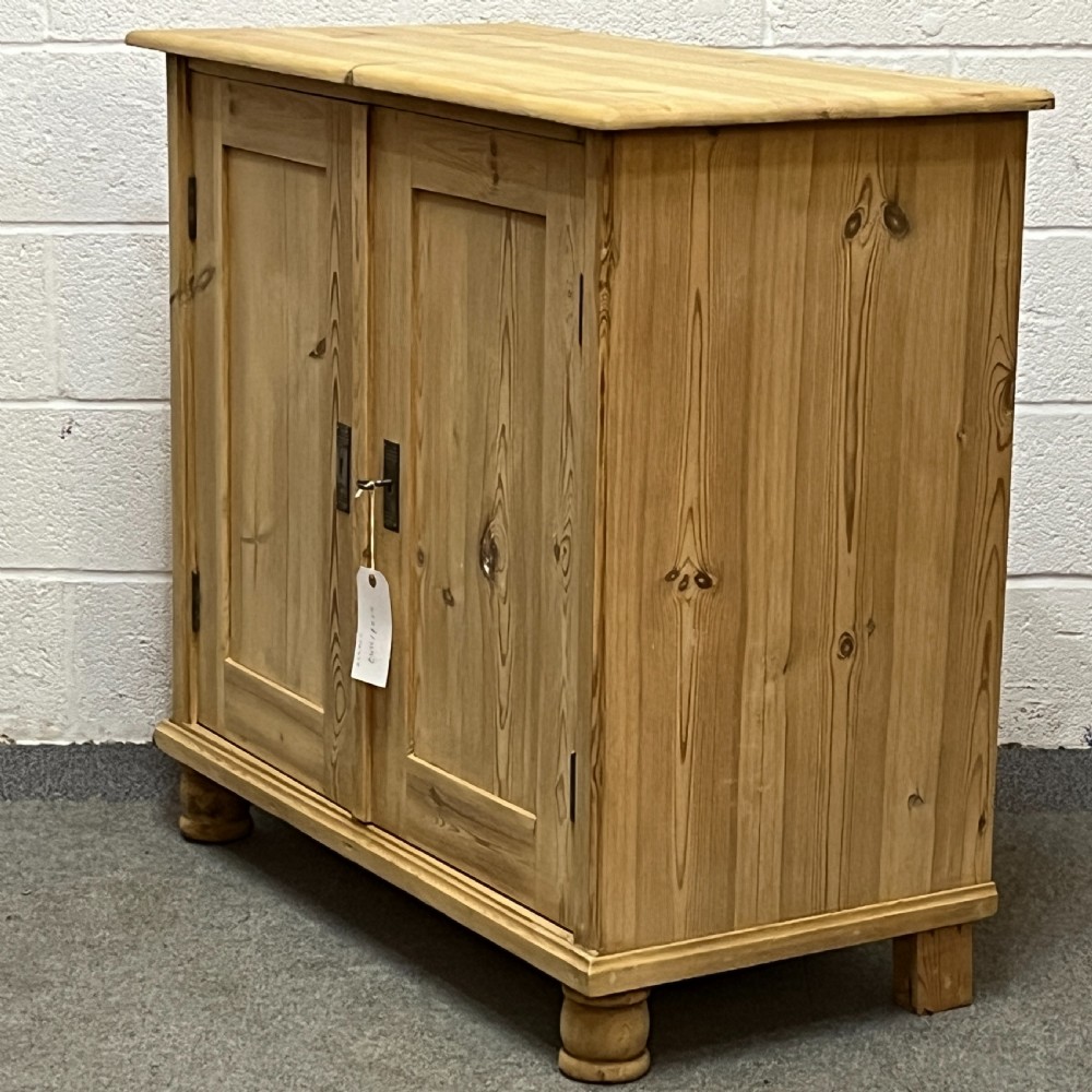 Small Antique Pine Cupboard With 2 Internal Drawers View III