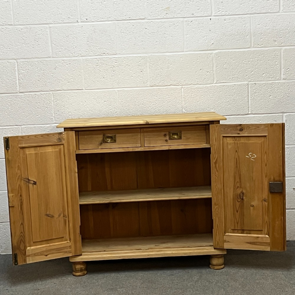 Small Antique Pine Cupboard With 2 Internal Drawers View VI