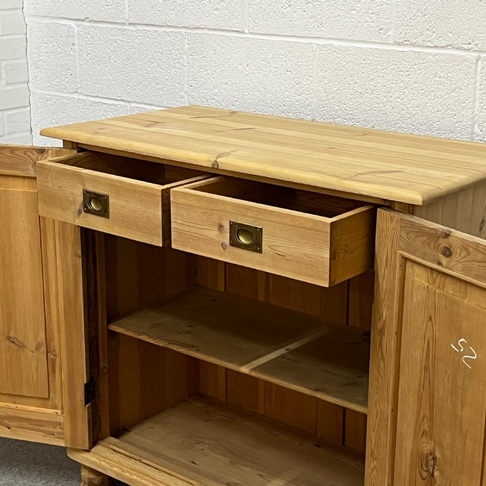 Small Antique Pine Cupboard With 2 Internal Drawers View VII