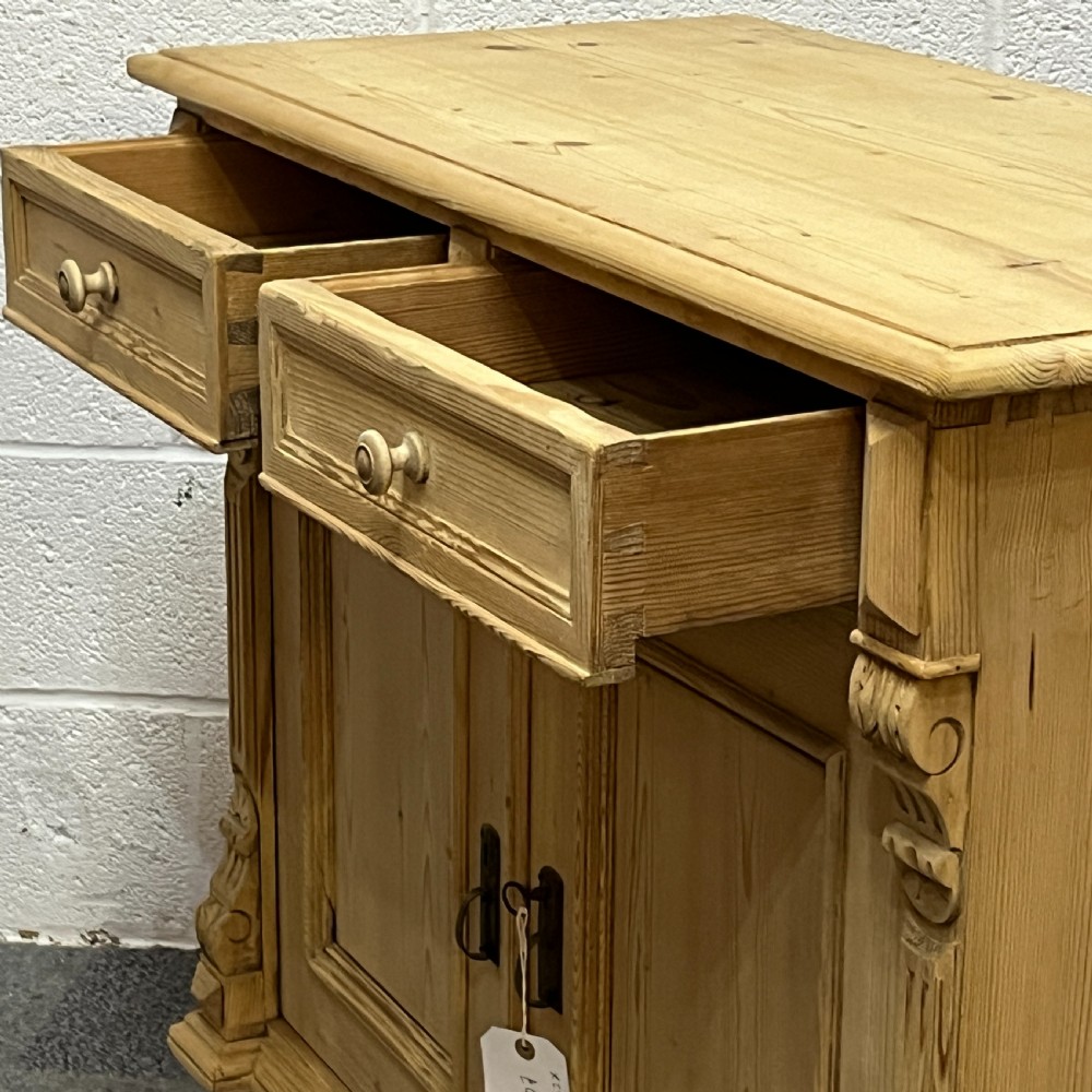 Antique Pine Dresser Base Cupboard View V