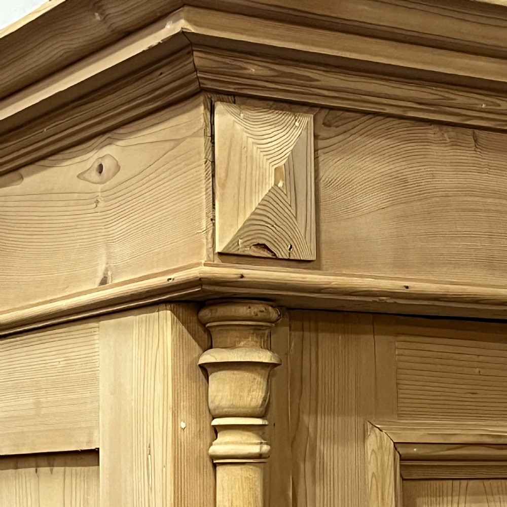 Large Very Deep Antique Pine Double Wardrobe (Dismantles) View VI