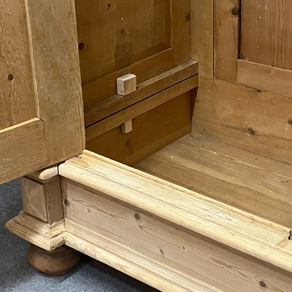 Large Very Deep Antique Pine Double Wardrobe (Dismantles) View IX