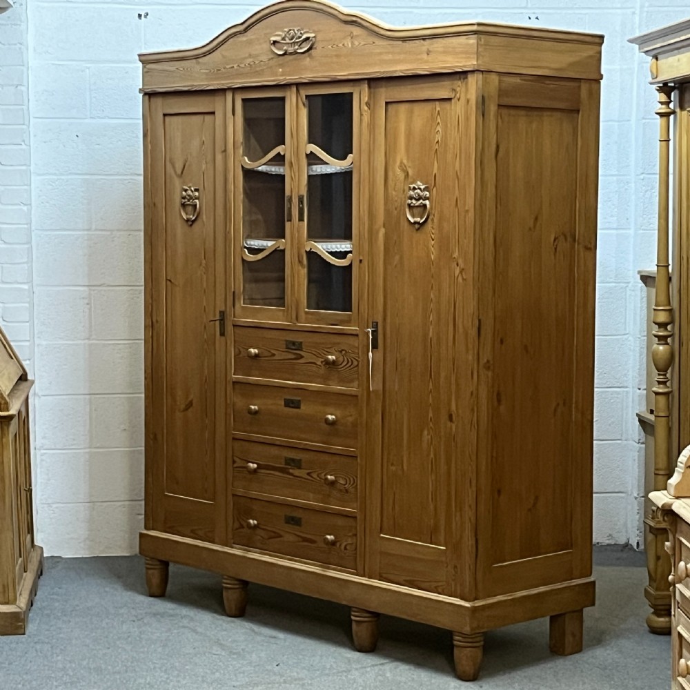 Large East German 1930's Complete Pine Bedroom Unit View IX