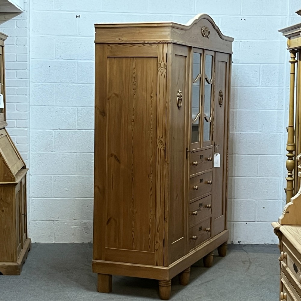 Large East German 1930's Complete Pine Bedroom Unit View X