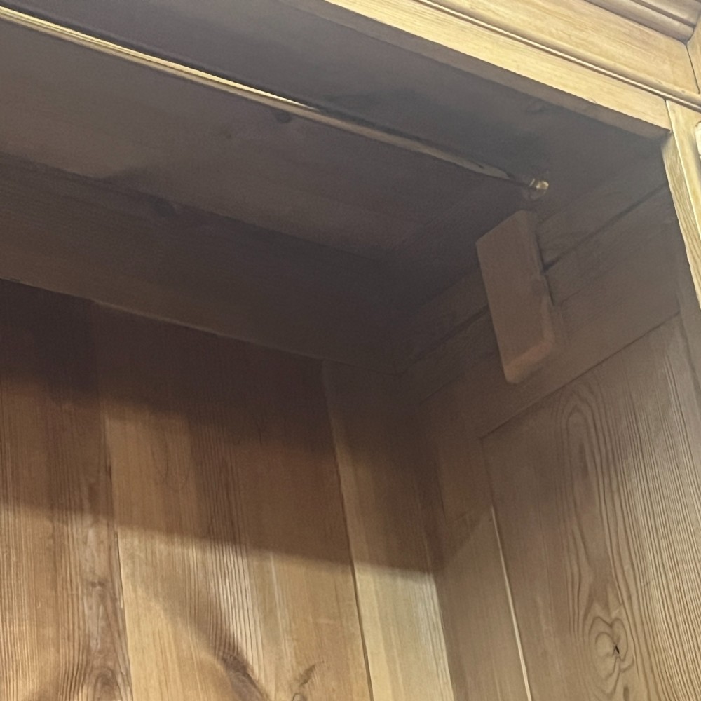 Large Waxed Antique Pine Double Wardrobe 2 Bottom Drawers (Dismantles)  View VIII