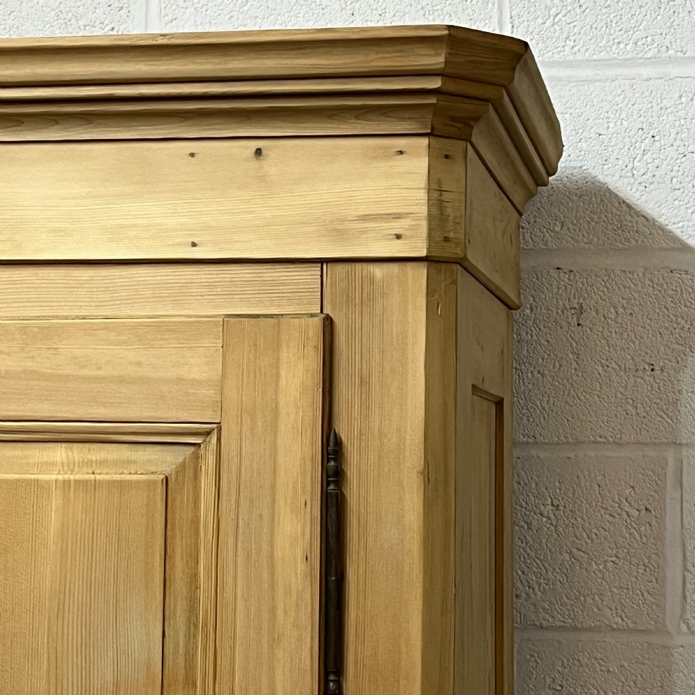 Large Very Tall French Antique Pine Double Wardrobe (Dismantles) View VI