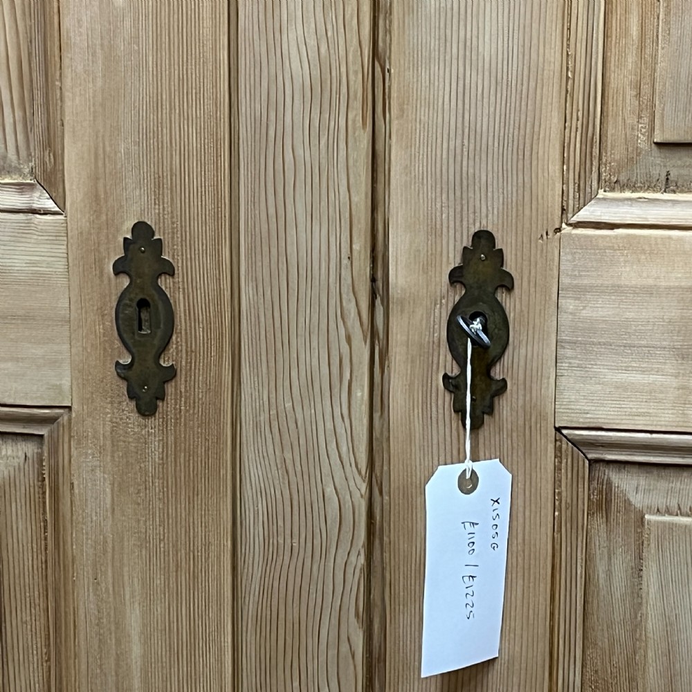 Large Very Tall French Antique Pine Double Wardrobe (Dismantles) View VII