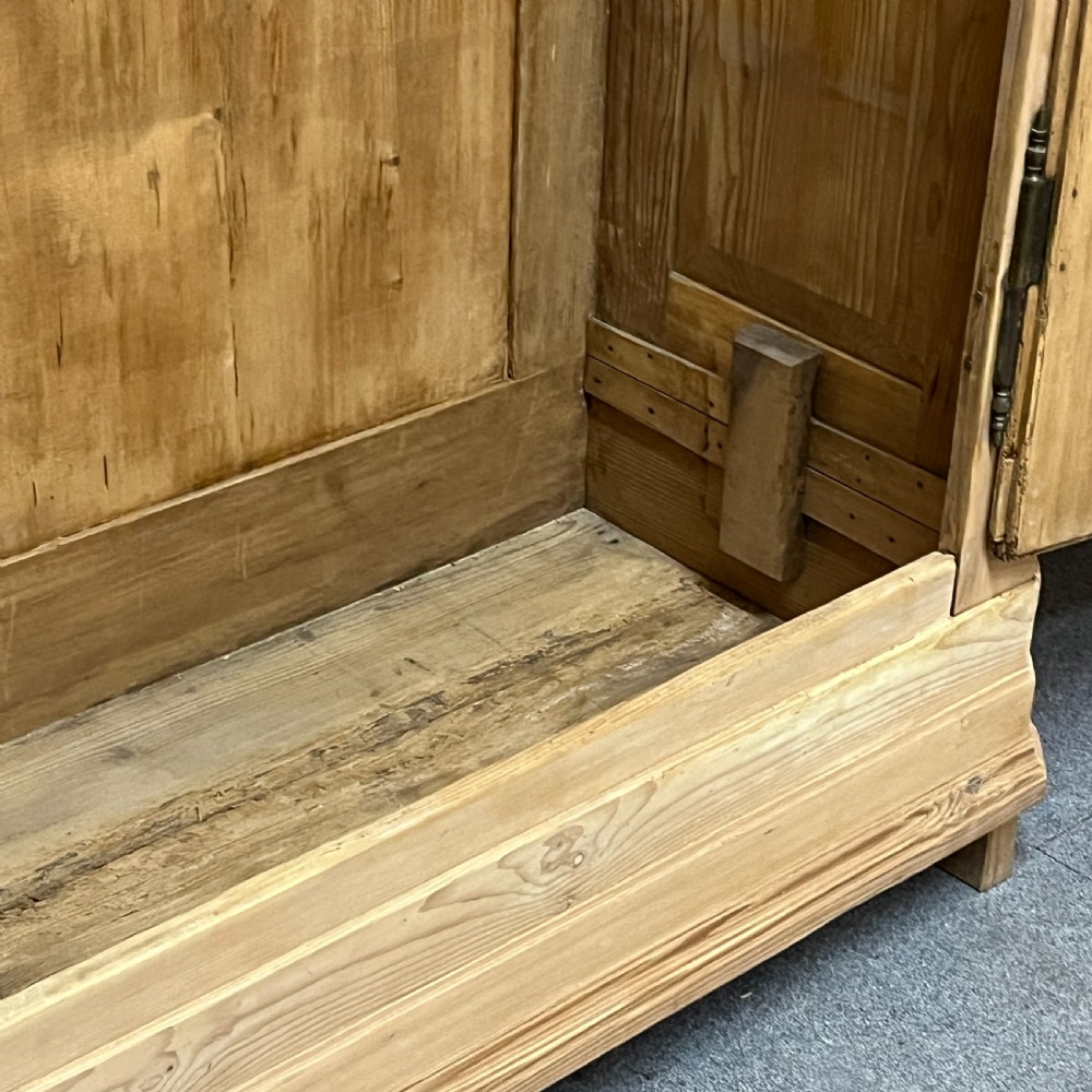 Large Very Tall French Antique Pine Double Wardrobe (Dismantles) View X