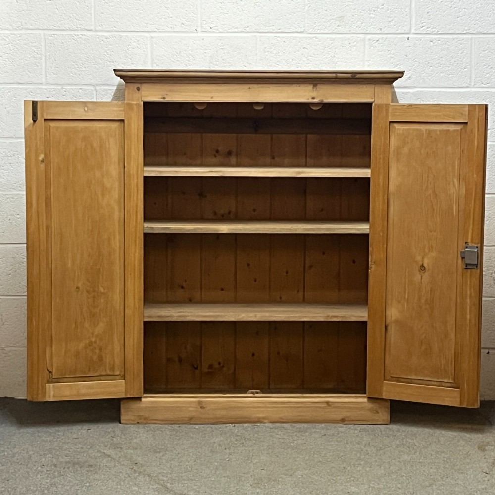 Large 2 Door English Old Pine School Cupboard View XI