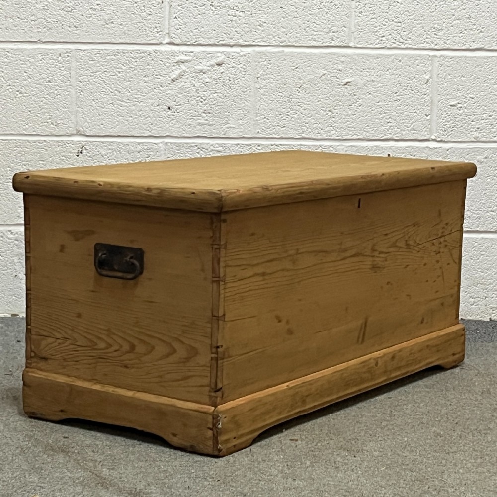 Medium Sized Victorian Pine Flat Top Blanket Box View V