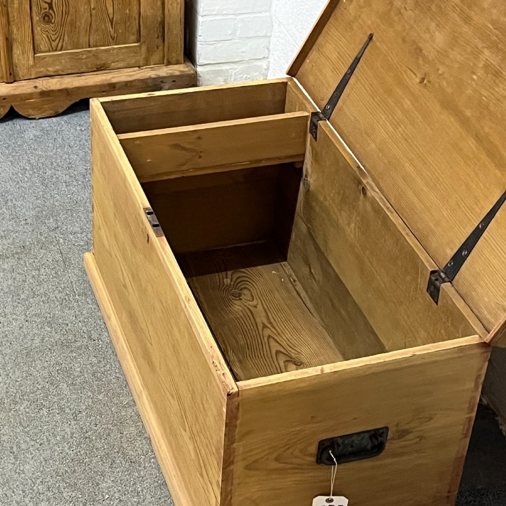 Medium Sized Victorian Pine Flat Top Box View V