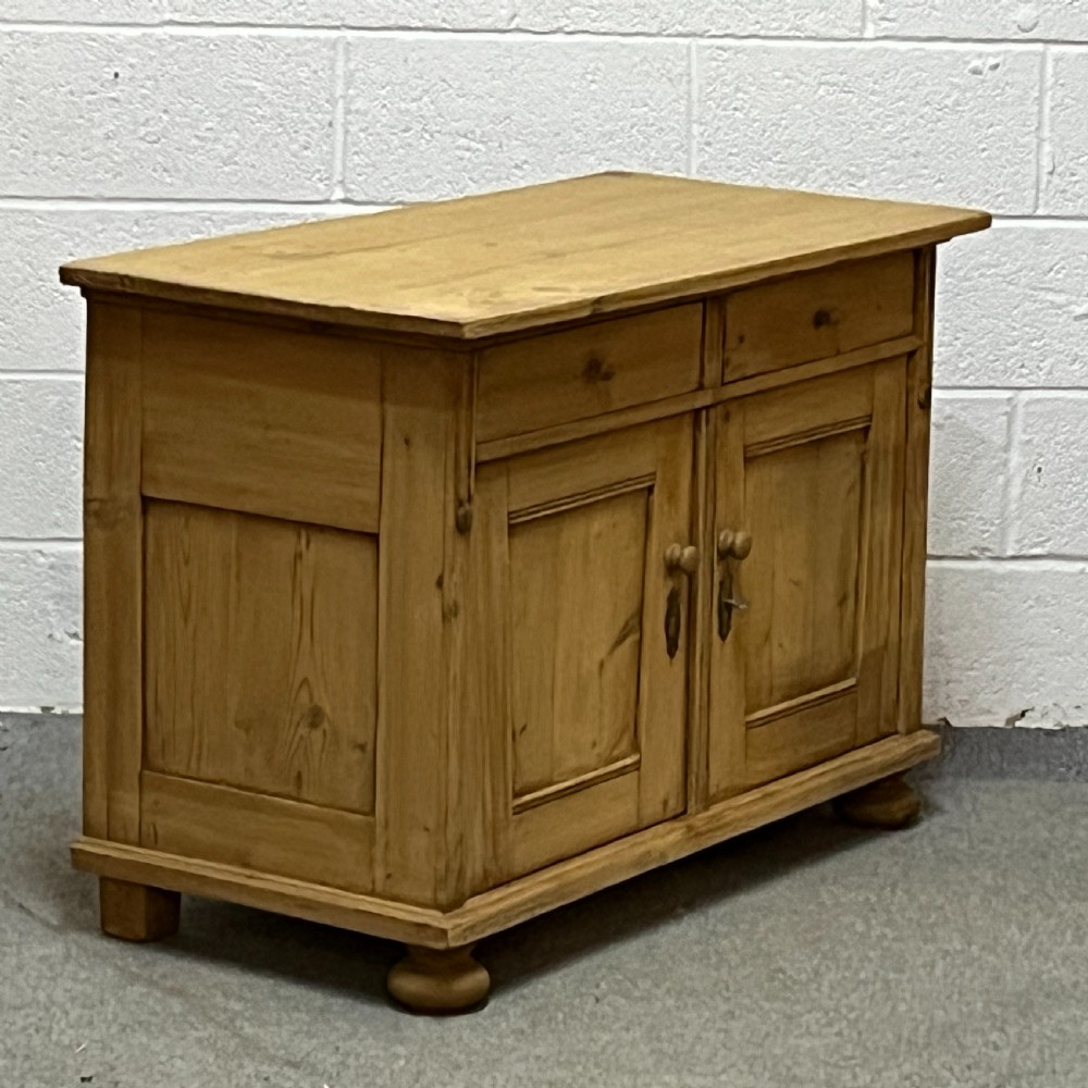 Small Old Pine 2 Drawer Over 2 Door Cupboard View II
