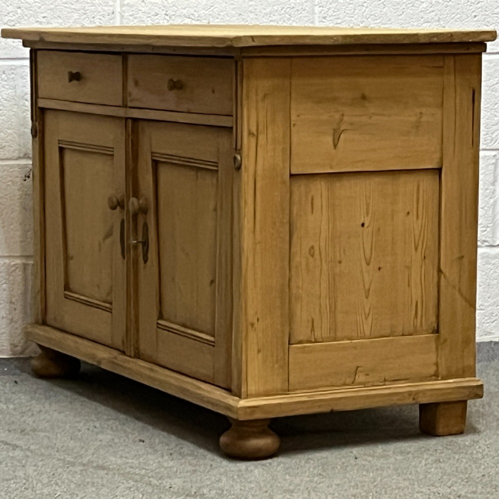 Small Old Pine 2 Drawer Over 2 Door Cupboard View III